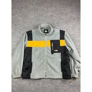 Stig Extreme Weather Apparel Fleece Jacket Men's XL Gray Yellow Full Zip Pockets
